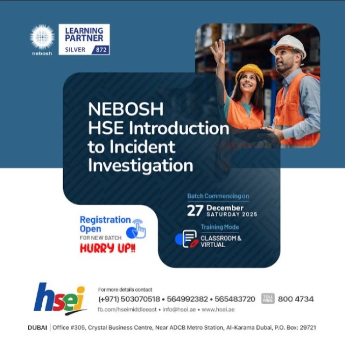 NEBOSH HSE Introduction to Incident Investigation
